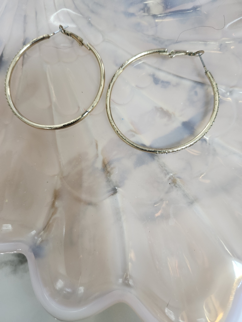 Two Pairs Classic Gold Tone Hoop Earrings - Women Jewelry
